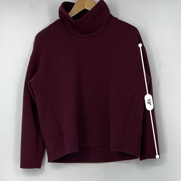 RBX Burgundy Ribbed Turtleneck Sweatshirt - Picture 9 of 12